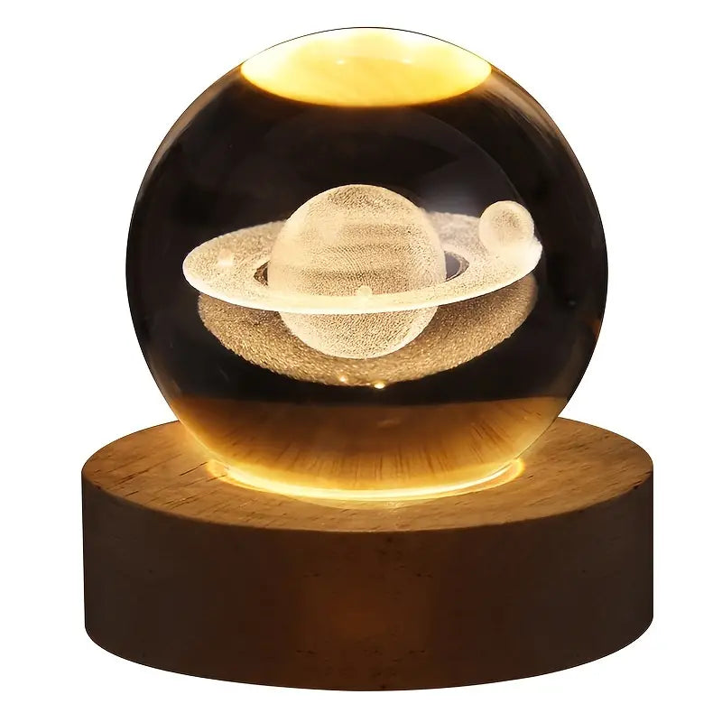 3D Crystal Ball Night Light: Embrace the Warm Glow of a Galaxy