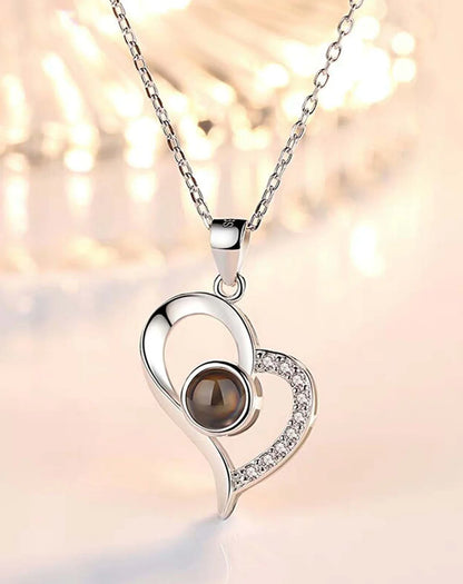 Customized Heart Photo Projection Necklace