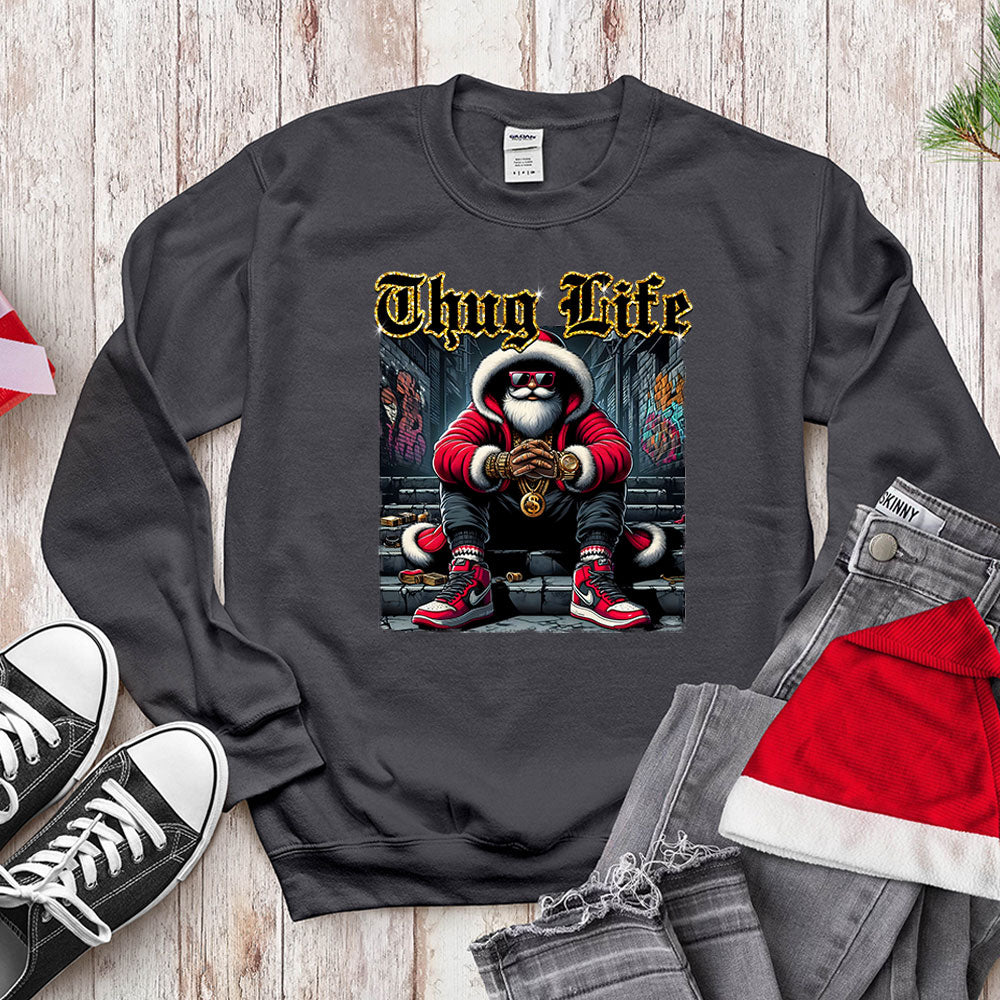 Thug Life Hip - Hop Santa Shirt - Streetwear Christmas