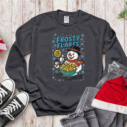 Funny Snowman Cereal Parody Shirt - Frosty Flakes Holiday T-Shirt & Hoodie