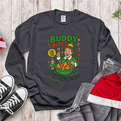Buddy The Elf Funny Christmas Sweatshirt - Buddy Bites Holiday