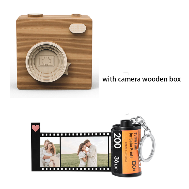 10PCS Photos Film Roll Keychain: DIY Custom Keyrings for Memorable Couple's Moments