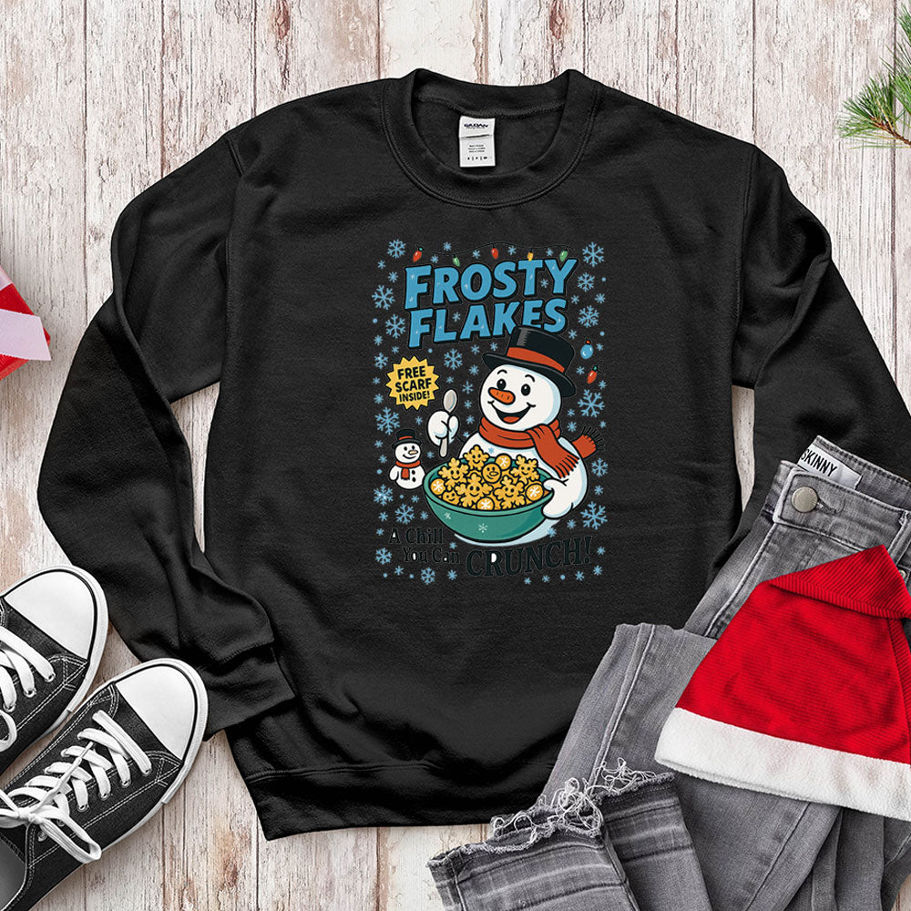 Funny Snowman Cereal Parody Shirt - Frosty Flakes Holiday T-Shirt & Hoodie