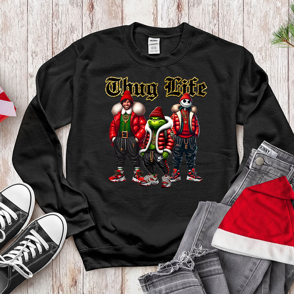 Thug Life Holiday Trio - Streetwear Christmas Crewneck
