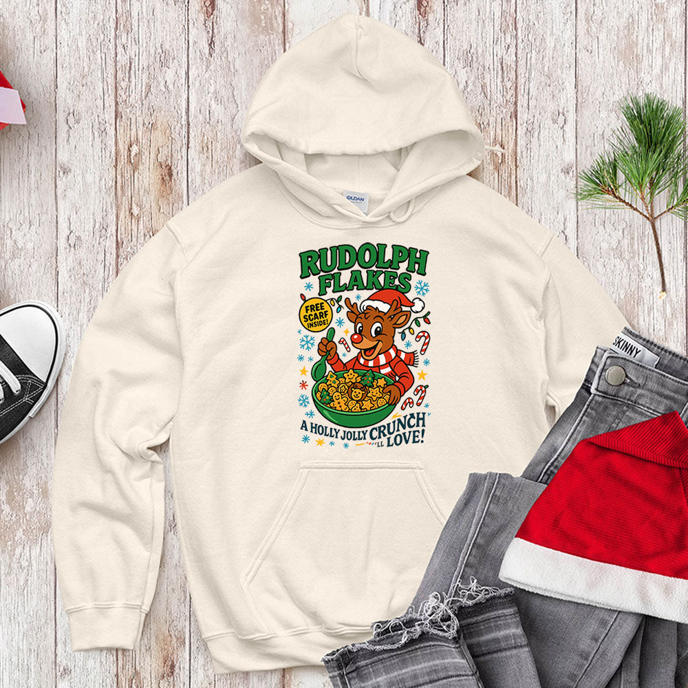 Red-Nosed Reindeer Cereal Parody Shirt - Holly Jolly Crunch