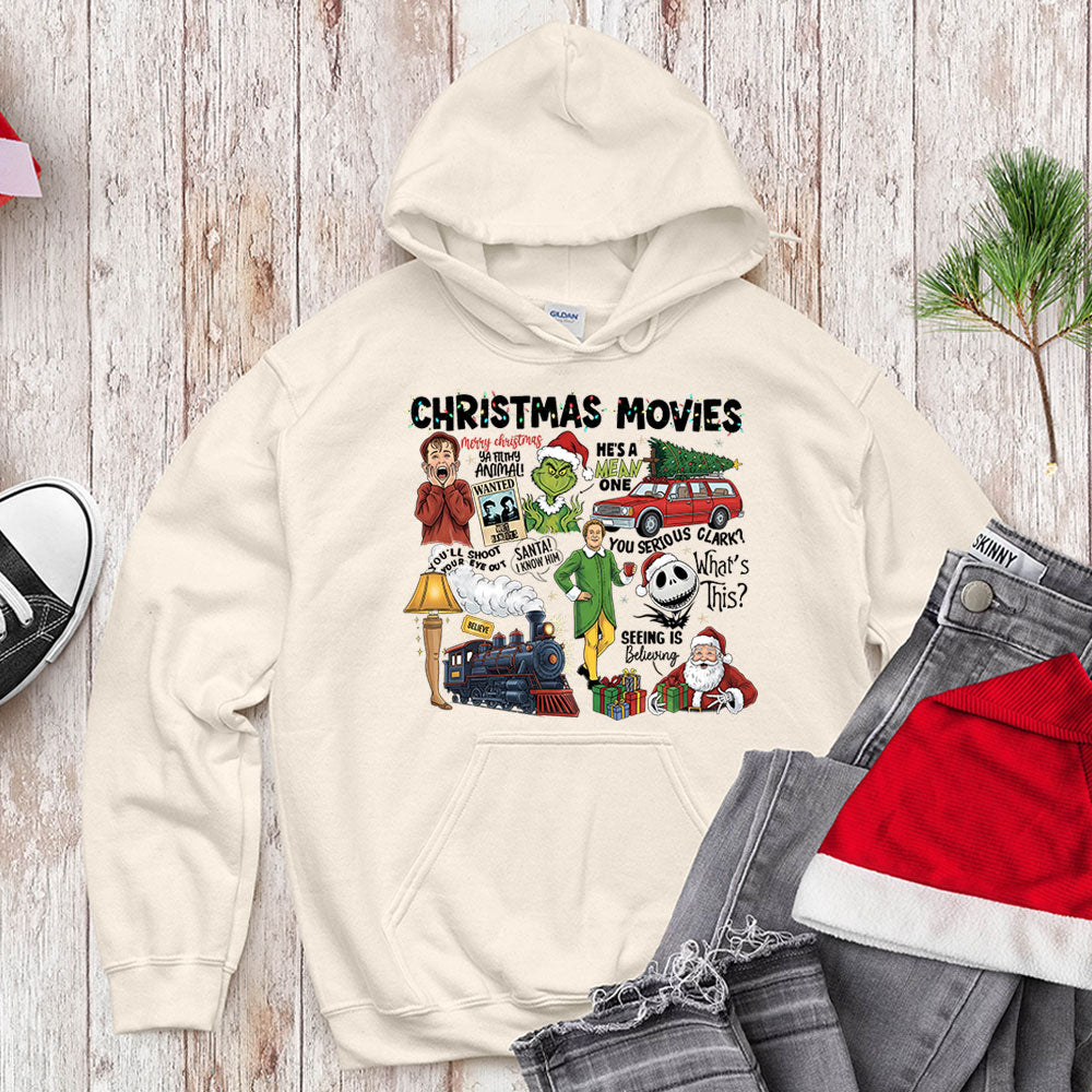 Retro Holiday Movie Fan T-Shirt - Christmas Film Quotes Mashup Apparel