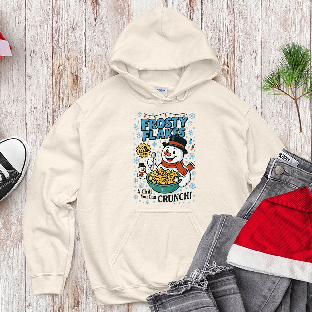 Funny Snowman Cereal Parody Shirt - Frosty Flakes Holiday T-Shirt & Hoodie
