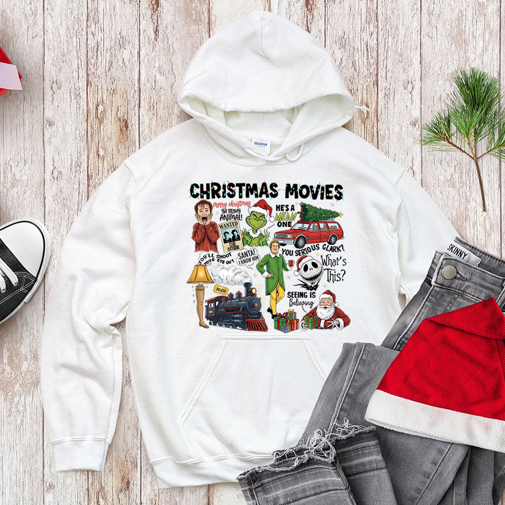 Retro Holiday Movie Fan T-Shirt - Christmas Film Quotes Mashup Apparel