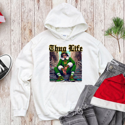 Thug Life Christmas Elf T-Shirt - Gangster Holiday