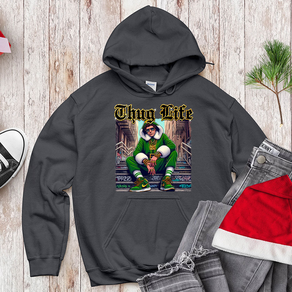 Thug Life Christmas Elf T-Shirt - Gangster Holiday
