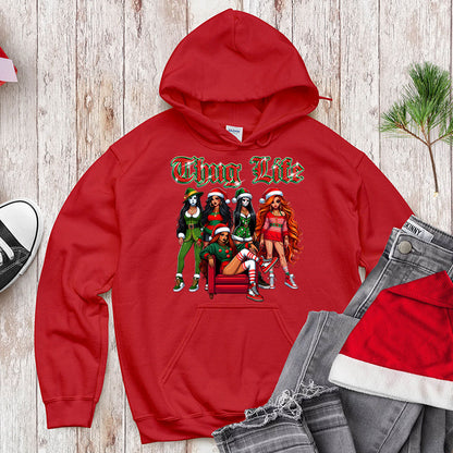 Funny Thug Life Christmas, Holiday Outfit for Women, Cute Santa Girl Tee