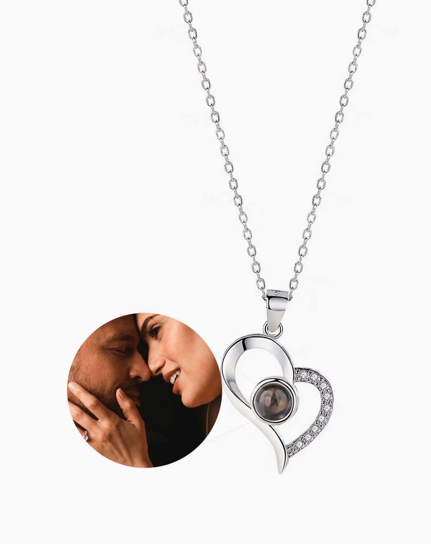 Customized Heart Photo Projection Necklace