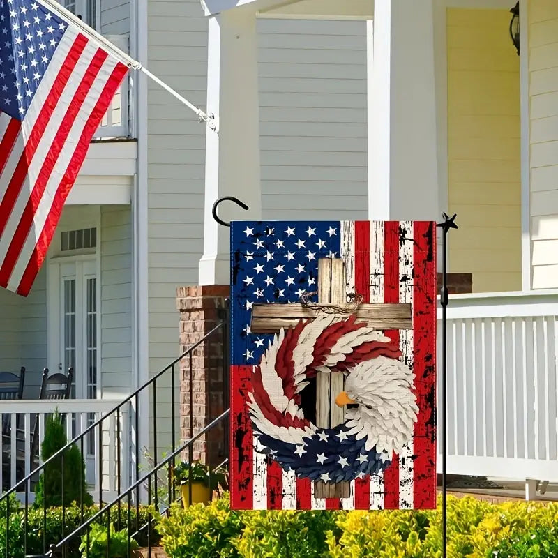 American Flag - Independence Day Linen Double-Sided Flag