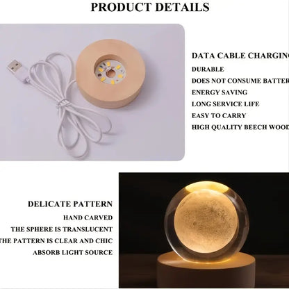 3D Crystal Ball Night Light: Embrace the Warm Glow of a Galaxy