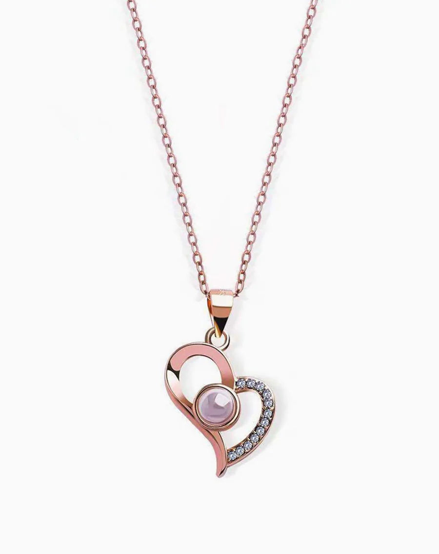 Customized Heart Photo Projection Necklace