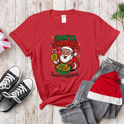 Santa Snacks Funny Christmas Cereal Parody Shirt - Jolly Crunch