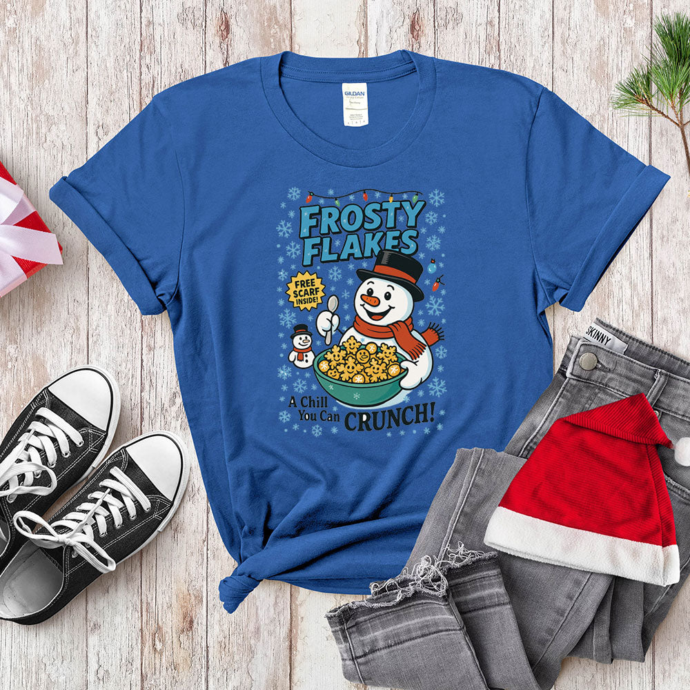Funny Snowman Cereal Parody Shirt - Frosty Flakes Holiday T-Shirt & Hoodie