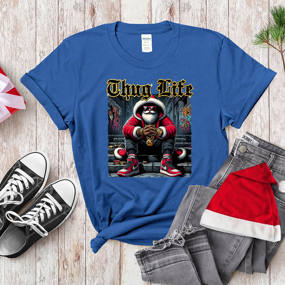 Thug Life Hip - Hop Santa Shirt - Streetwear Christmas