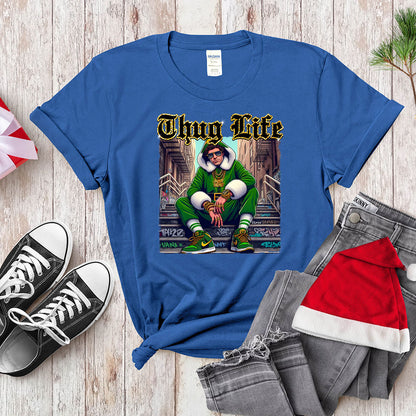 Thug Life Christmas Elf T-Shirt - Gangster Holiday