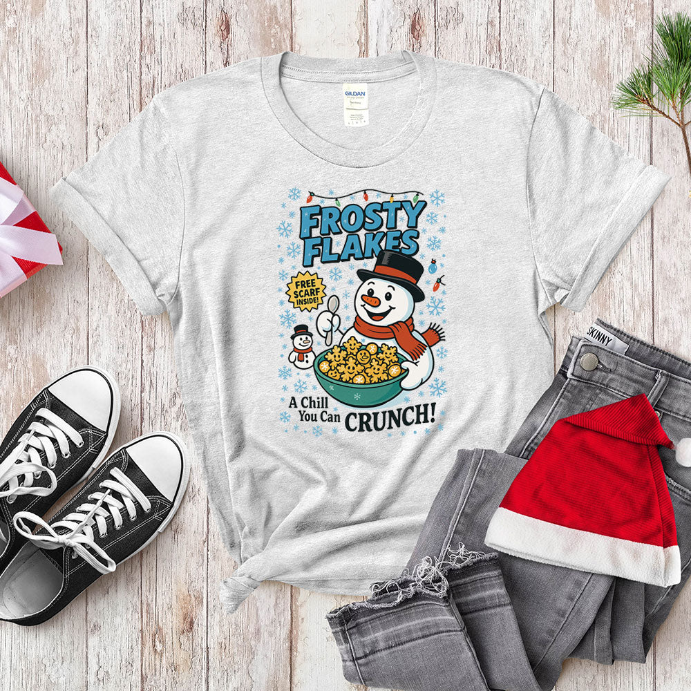 Funny Snowman Cereal Parody Shirt - Frosty Flakes Holiday T-Shirt & Hoodie