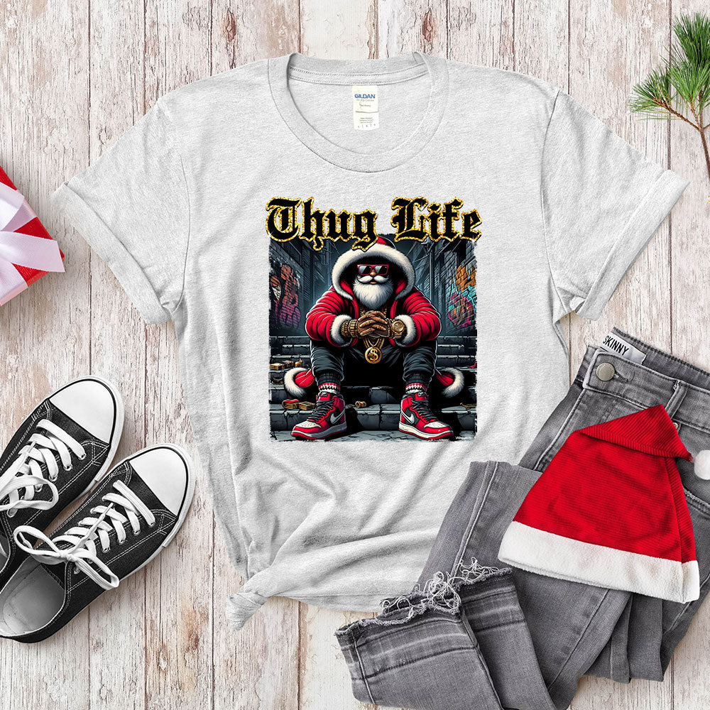 Thug Life Hip - Hop Santa Shirt - Streetwear Christmas