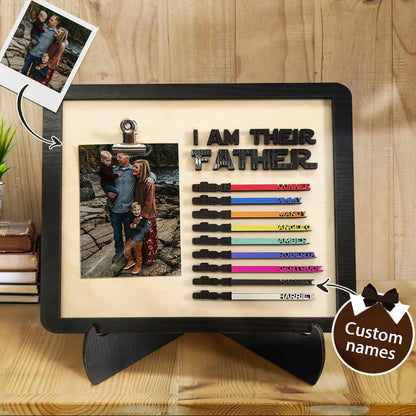 I Am Their Father: Personalized Engraved Wooden Sign