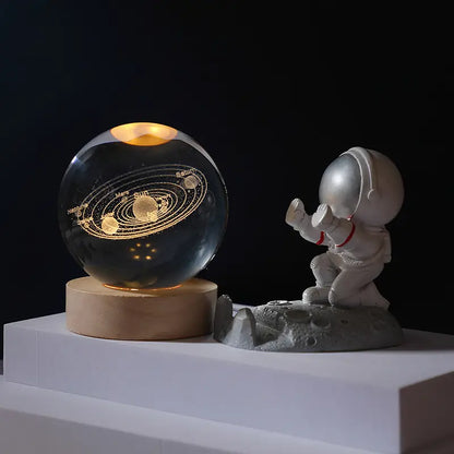 3D Crystal Ball Night Light: Embrace the Warm Glow of a Galaxy