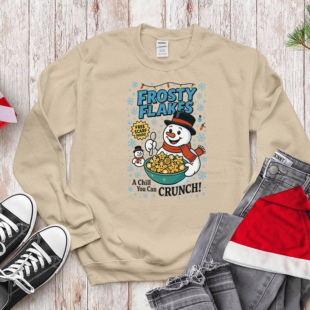 Funny Snowman Cereal Parody Shirt - Frosty Flakes Holiday T-Shirt & Hoodie