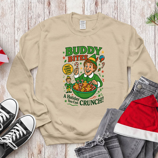 Buddy The Elf Funny Christmas Sweatshirt - Buddy Bites Holiday