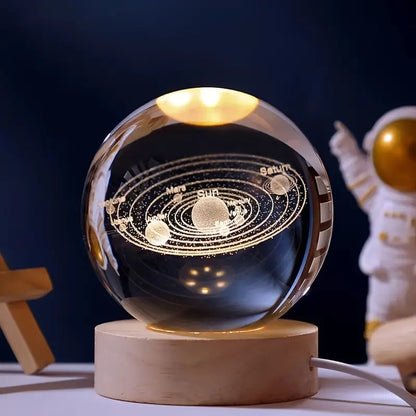 3D Crystal Ball Night Light: Embrace the Warm Glow of a Galaxy