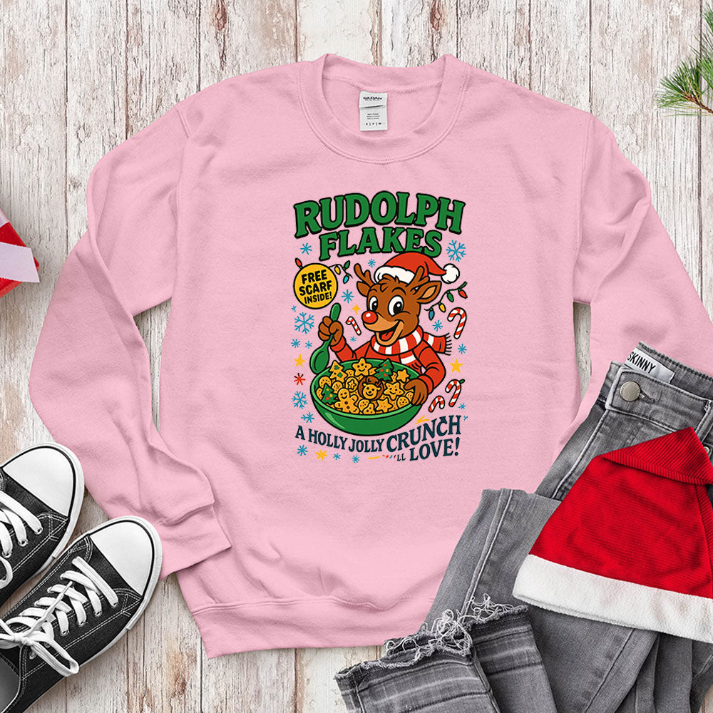 Red-Nosed Reindeer Cereal Parody Shirt - Holly Jolly Crunch