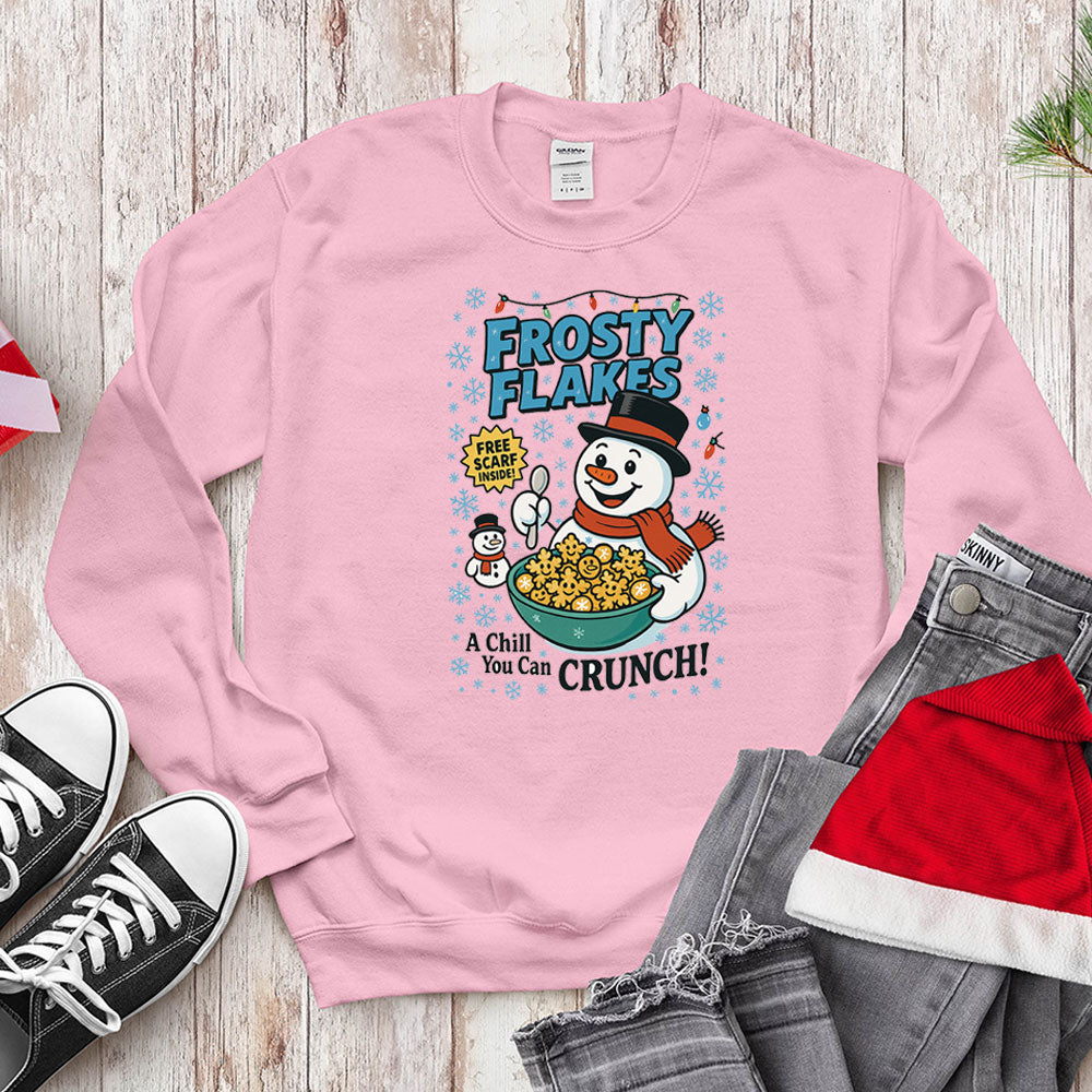 Funny Snowman Cereal Parody Shirt - Frosty Flakes Holiday T-Shirt & Hoodie