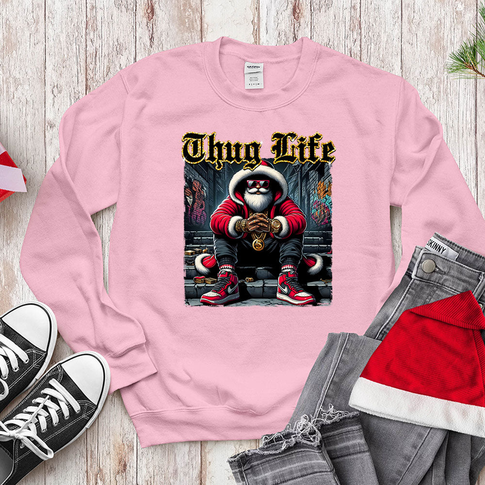 Thug Life Hip - Hop Santa Shirt - Streetwear Christmas