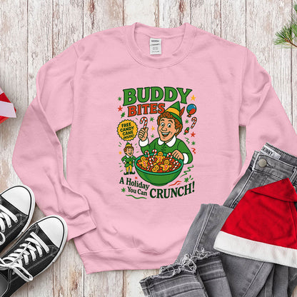 Buddy The Elf Funny Christmas Sweatshirt - Buddy Bites Holiday