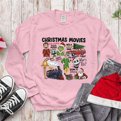 Retro Holiday Movie Fan T-Shirt - Christmas Film Quotes Mashup Apparel