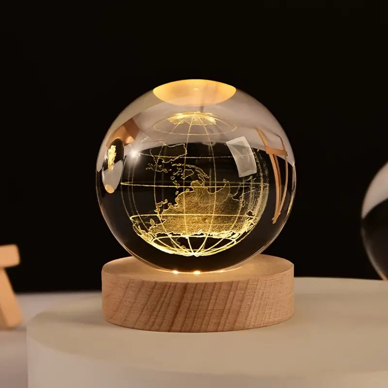 3D Crystal Ball Night Light: Embrace the Warm Glow of a Galaxy