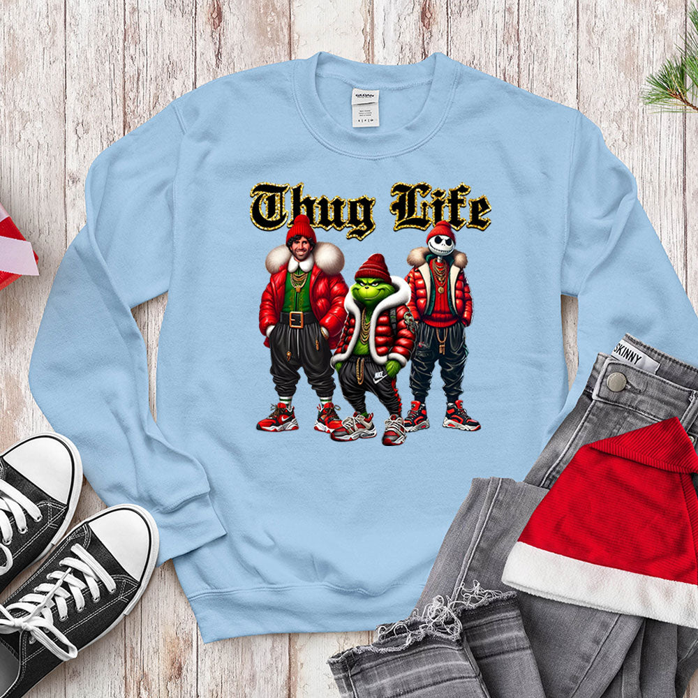 Thug Life Holiday Trio - Streetwear Christmas Crewneck