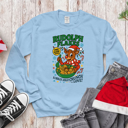 Red-Nosed Reindeer Cereal Parody Shirt - Holly Jolly Crunch