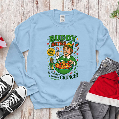 Buddy The Elf Funny Christmas Sweatshirt - Buddy Bites Holiday