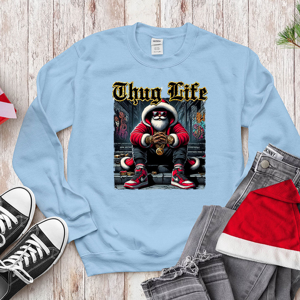 Thug Life Hip - Hop Santa Shirt - Streetwear Christmas