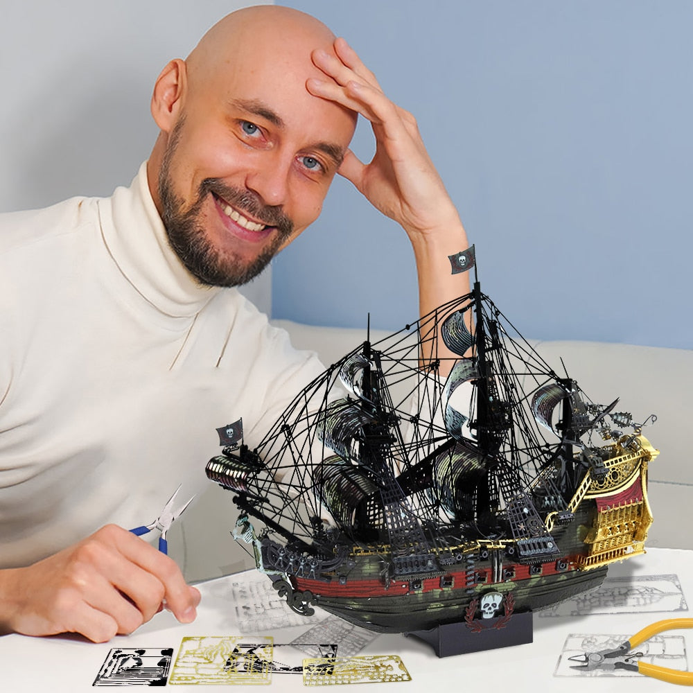 The Queen Anne's Revenge Pirate Ship 3D Metal Puzzle