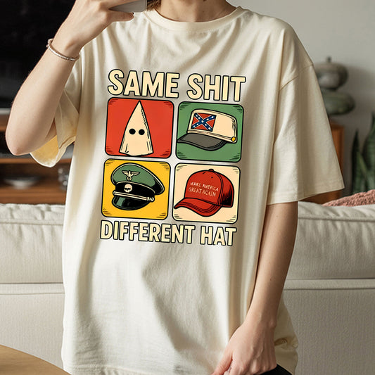 Same Shit Different Hat Shirt – Vintage Graphic Statement Tee, Comfort Colors Unisex T-Shirt