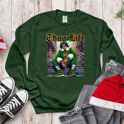 Thug Life Christmas Elf T-Shirt - Gangster Holiday