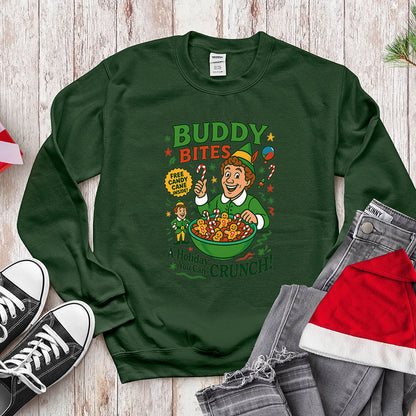Buddy The Elf Funny Christmas Sweatshirt - Buddy Bites Holiday