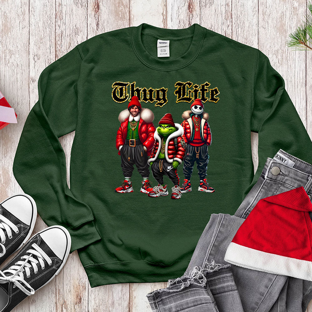 Thug Life Holiday Trio - Streetwear Christmas Crewneck