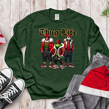 Thug Life Holiday Trio - Streetwear Christmas Crewneck