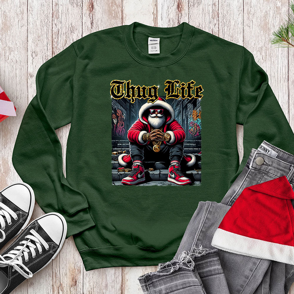 Thug Life Hip - Hop Santa Shirt - Streetwear Christmas