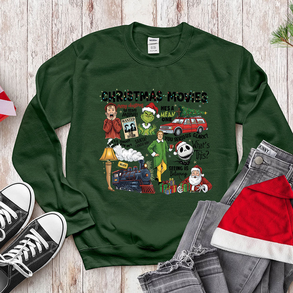 Retro Holiday Movie Fan T-Shirt - Christmas Film Quotes Mashup Apparel