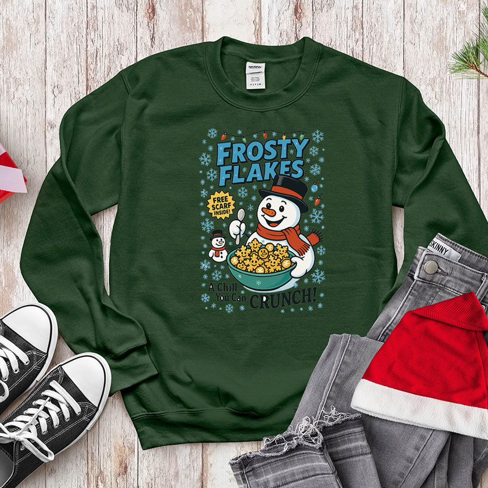 Funny Snowman Cereal Parody Shirt - Frosty Flakes Holiday T-Shirt & Hoodie