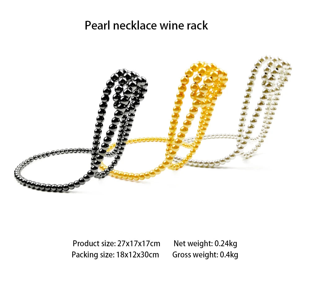 Elevate your home decor with Creative Pearl Necklace Wine Rack